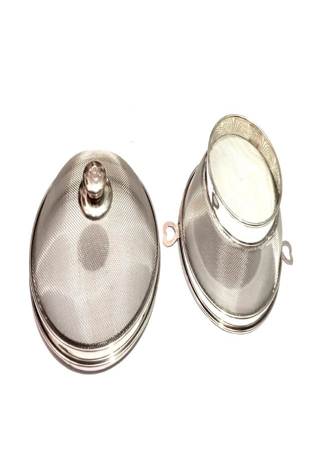 Pure Stainless Steel Round Basket with Cover Size 9 Inch (202 Grade Stainless Steel) - Image 4