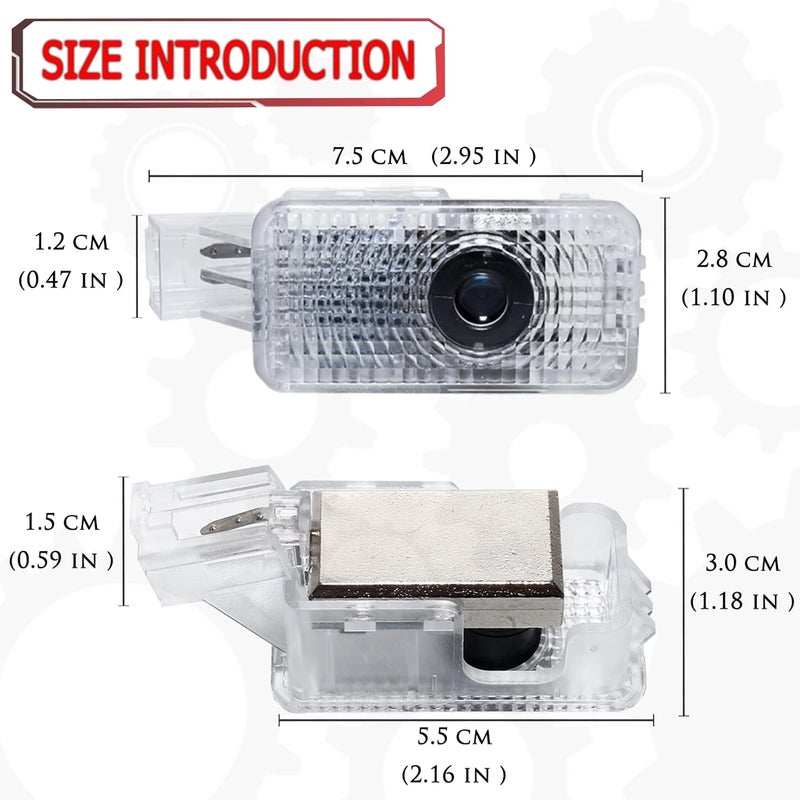 Jfsotls Never Fade Car LED Door Logo Projector Ghost Shadow Light - 2pcs Set, White - Image 4
