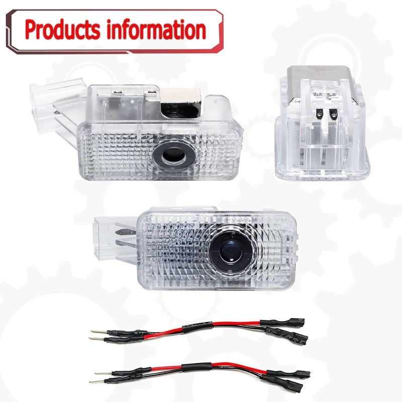 Jfsotls Never Fade Car LED Door Logo Projector Ghost Shadow Light - 2pcs Set, White - Image 2