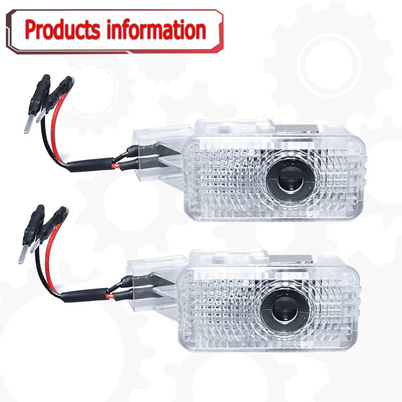 Jfsotls Never Fade Car LED Door Logo Projector Ghost Shadow Light - 2pcs Set, White - Image 3