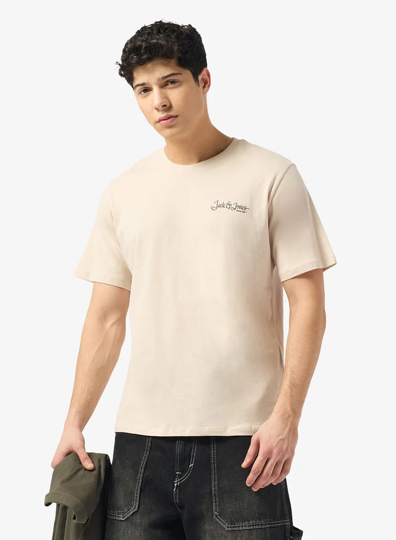 Text Print Regular Fit T-Shirt