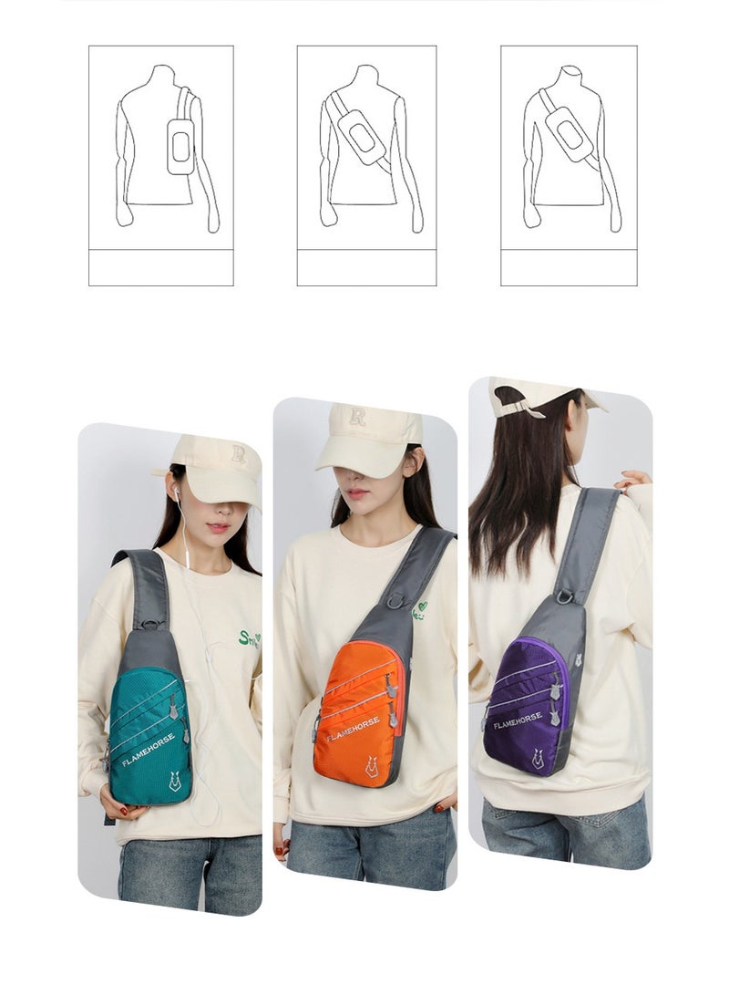 فليم هورس حقيبة صدر خارجية عصرية جديدة وحقيبة رسول عاكسة للرجال والنساء وحقيبة كتف خفيفة الوزن مقاومة للماء - Image 3