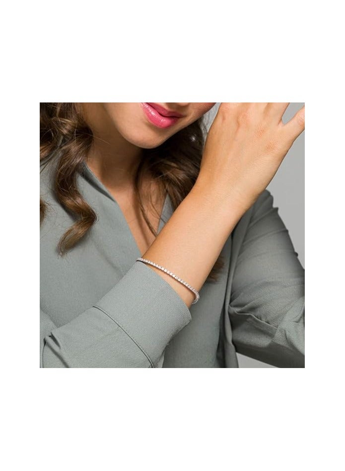 جوليا ستور سوار تنس كلاسيكي مطلي بالذهب عيار 14 قيراط ومكعب زركونيا | أساور الذهب الأصفر للنساء | 3 ملم تشيكوسلوفاكيا، 7 بوصات - Image 4