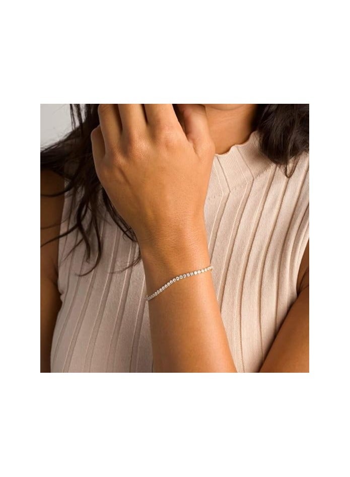 جوليا ستور سوار تنس كلاسيكي مطلي بالذهب عيار 14 قيراط ومكعب زركونيا | أساور الذهب الأصفر للنساء | 3 ملم تشيكوسلوفاكيا، 7 بوصات - Image 5