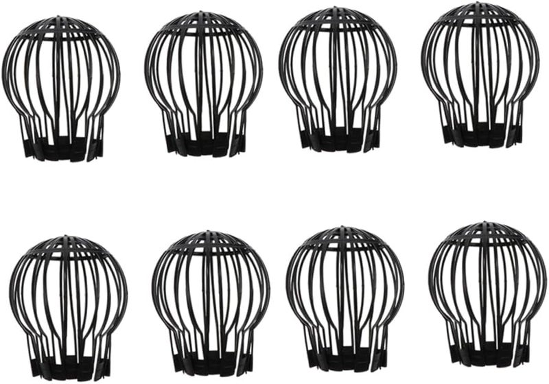 8 قطع أغطية مرشح تصريف السقف البلاستيكية السوداء، مستديرة مضادة للانسداد، مصافي حماية المزاريب - Image 2