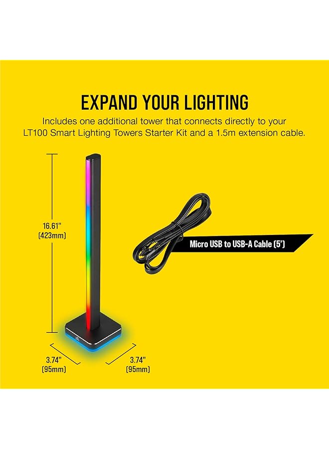 CORSAIR Icue Lt100 Smart Lighting Tower Expansion Kit Rgb Red Green Blue Cd 9010003 Ww - Image 5