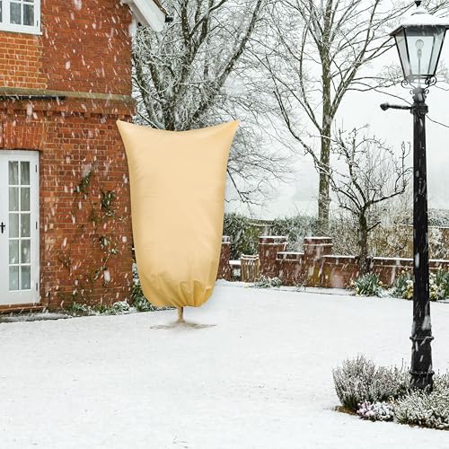 SCRUBIT Plant Covers Freeze Protection, 60 x 70 in. Frost Cloths for Outdoor Plants Fruit Trees & Shrubs with Zipper and Drawstring, Thick Winter Plant Covers - 2 Pack Tree Frost Blankets - Image 5
