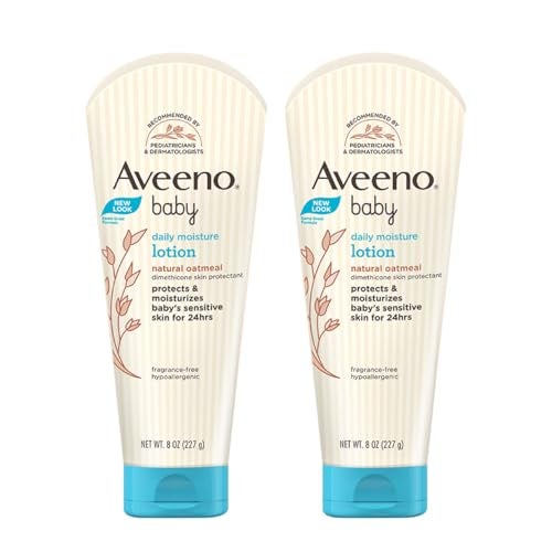 Aveeno Baby Daily Moisture Lotion (227g) Pack of 2 | With oat flour & glycerin | Hypoallergenic, fragrance-free, pediatrician recommended | Nourishes, soothes, & protects baby's sensitive skin - Image 1