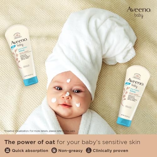 Aveeno Baby Daily Moisture Lotion (227g) Pack of 2 | With oat flour & glycerin | Hypoallergenic, fragrance-free, pediatrician recommended | Nourishes, soothes, & protects baby's sensitive skin - Image 5