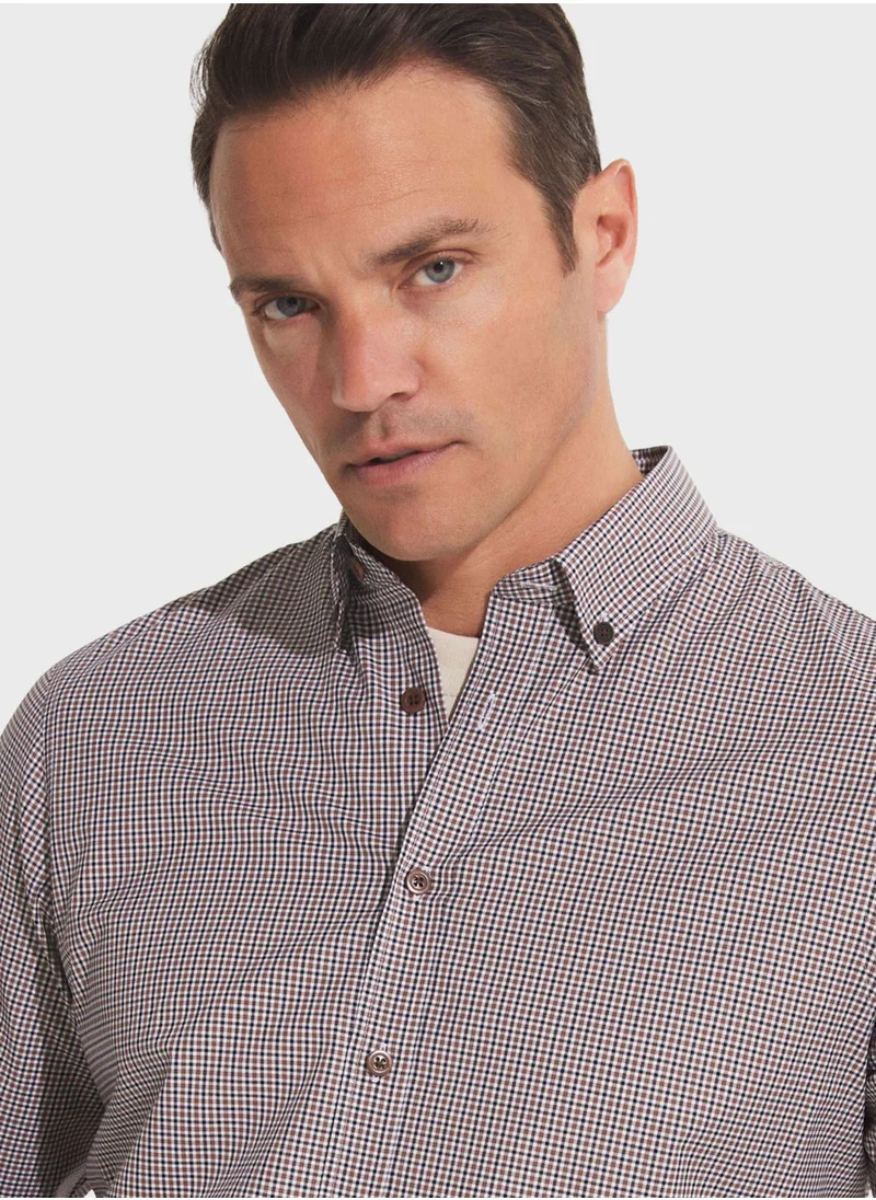 JUNE Check Deatiled  Regular Fit Shirt
