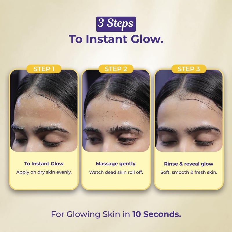 Sanfe Kesar Instant Glow Exfoliating Gel | Visibly removes tan & brighten skin | AHA Exfoliation in Minutes | Smooth & Bright Skin | 100g - Image 4