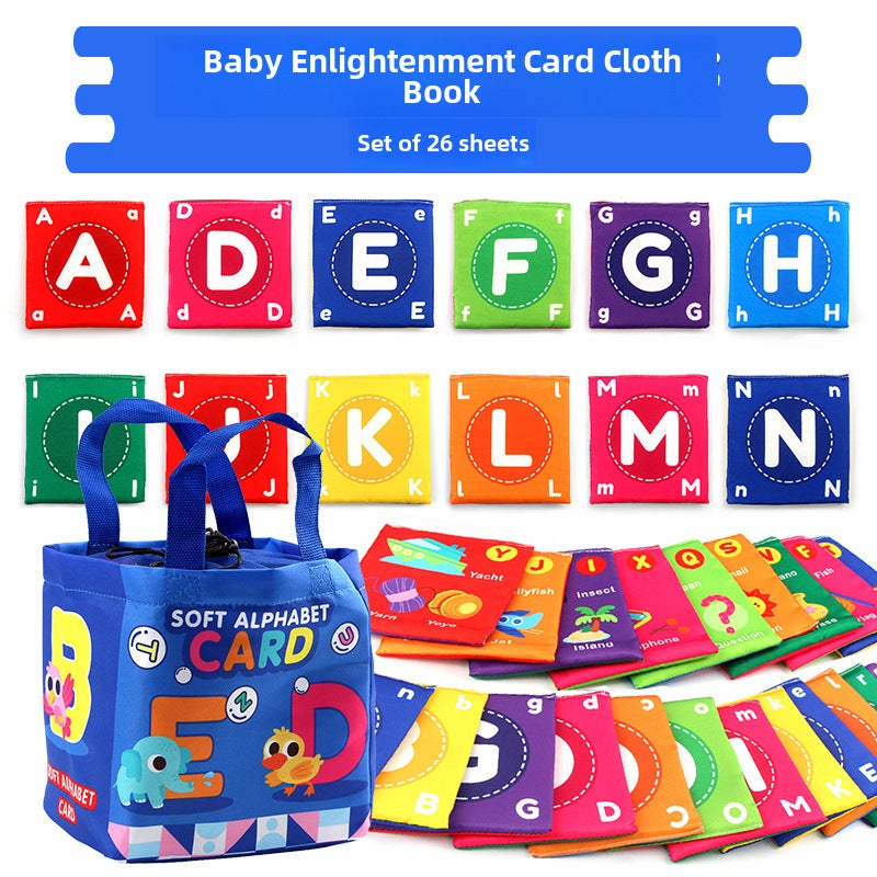 Baby early education Enlightenment cognition card cloth book Baby Animal letter Cognition 26 pieces storage bag suit (CP5977 digital cognitive boxed +1.5 yuan) - Image 2