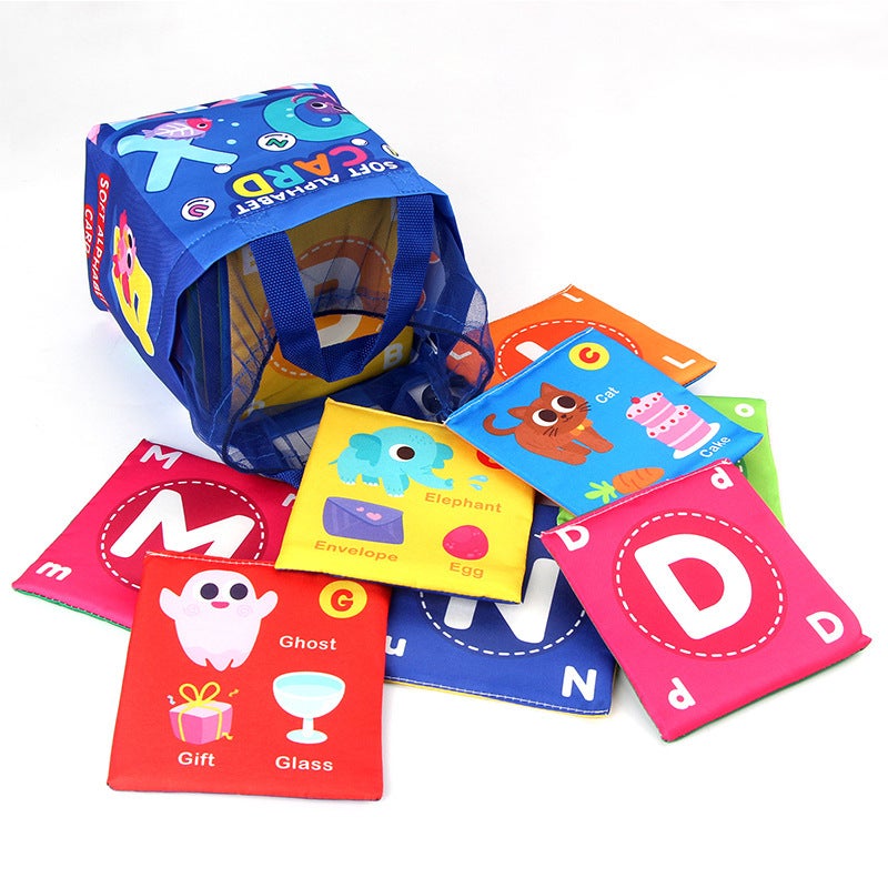 Baby early education Enlightenment cognition card cloth book Baby Animal letter Cognition 26 pieces storage bag suit (CP5977 digital cognitive boxed +1.5 yuan) - Image 4