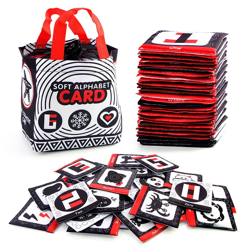 Baby early education Enlightenment cognition card cloth book Baby Animal letter Cognition 26 pieces storage bag suit (CP5977 digital cognitive boxed +1.5 yuan) - Image 5