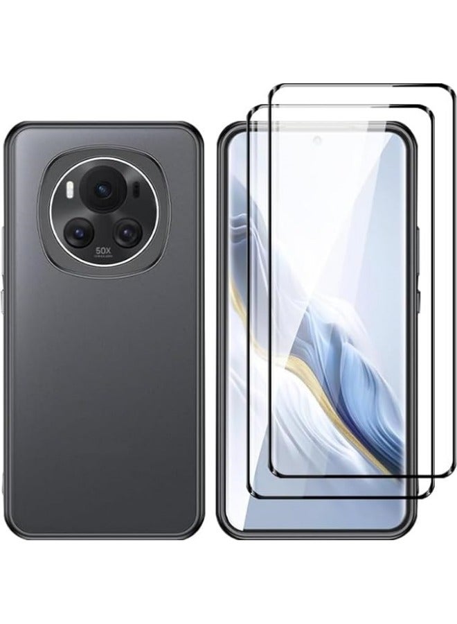 general Case Compatible with Honor Magic6 Pro 5G, Ultra-thin HD Transparent Case, Soft TPU Frame + Hard PC Back with 2 Pack Tempered Glass Screen Protectors - Image 1
