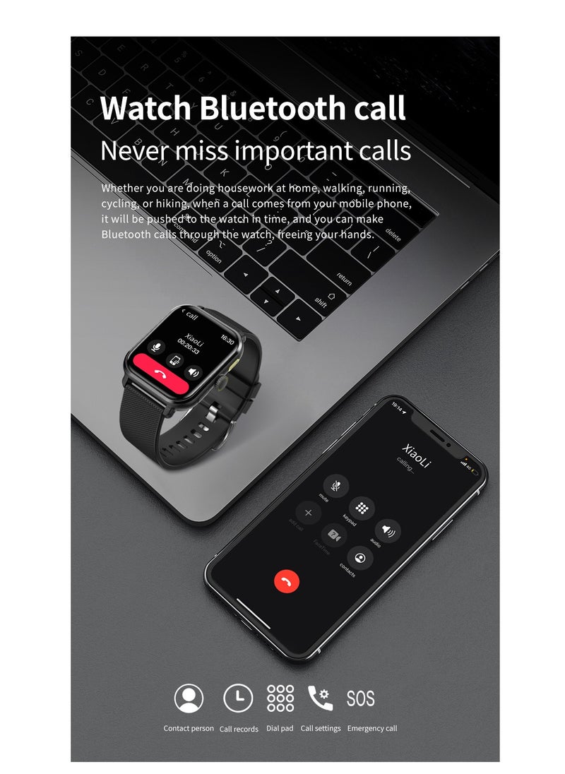 GULFLINK - IP68 Waterproof 2024 M12 Health Monitoring GPS Smart Watch Multi-Locomotion Mode Multilingual Pedometer Smart Watch- Silver - Image 1