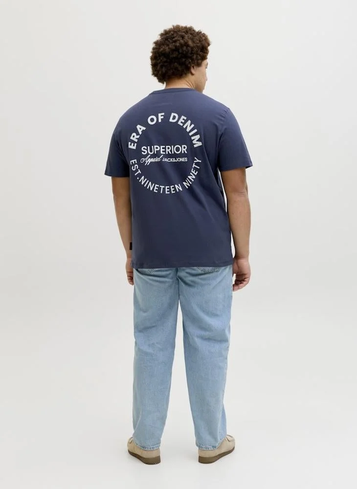 JACK & JONES  Plus Size Graphic Crew Neck T-Shirt for Men | Best Price UAE
