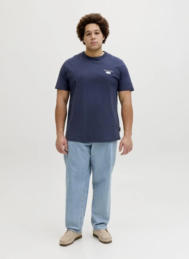 JACK & JONES  Plus Size Graphic Crew Neck T-Shirt for Men | Best Price UAE