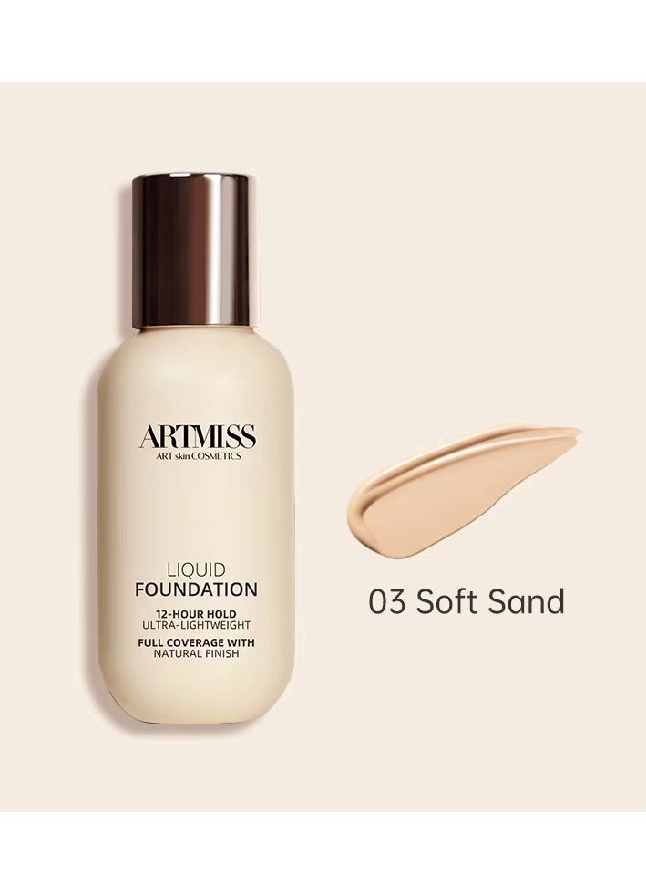 ARTMISS Long Lasting Ultra-lightweight Liquid Foundation 03（Comes with brush）  - Image 2