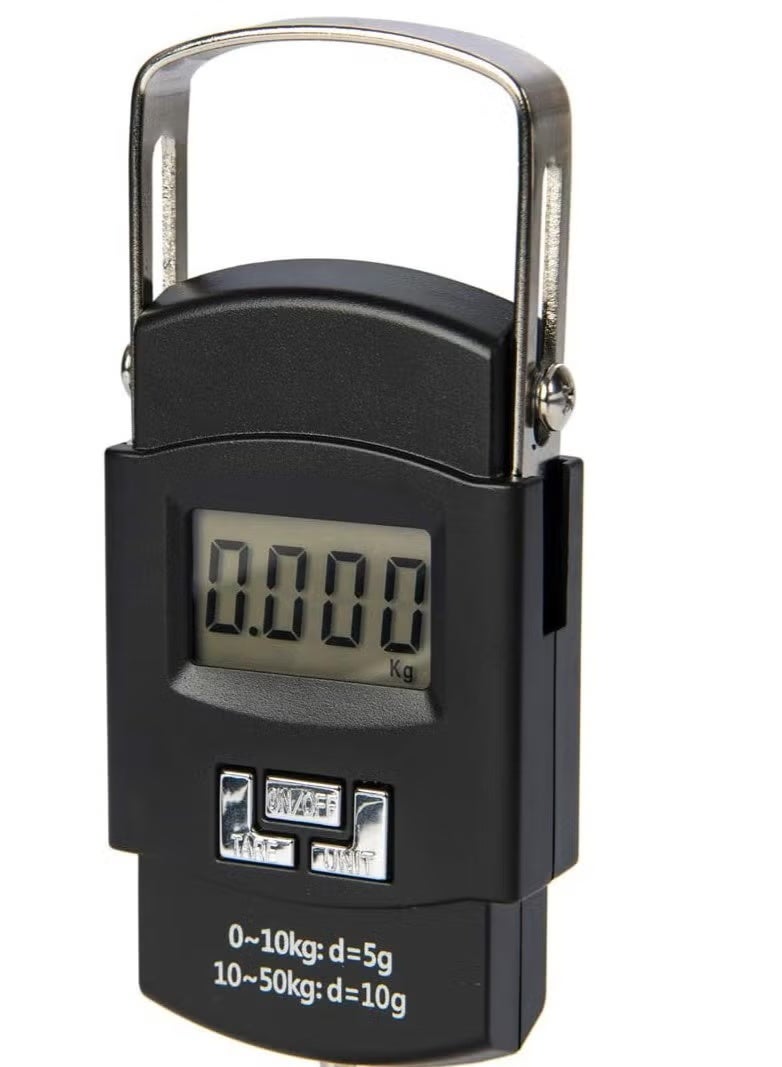 Portable Digital Luggage & Hanging Scale with Metal Hook - 50kg/110lb LCD Display (Battery Included) - Black - Image 4