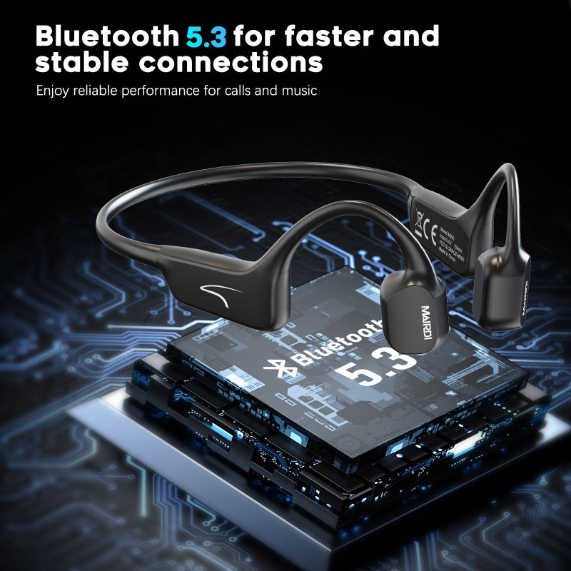 MAIRDI Bone Conduction Headphones with Microphone, Open Ear Wireless Headphones Bluetooth 5.3,10Hr Playtime, Sports Earphones with Mic, Running Cycling Hiking - Image 3