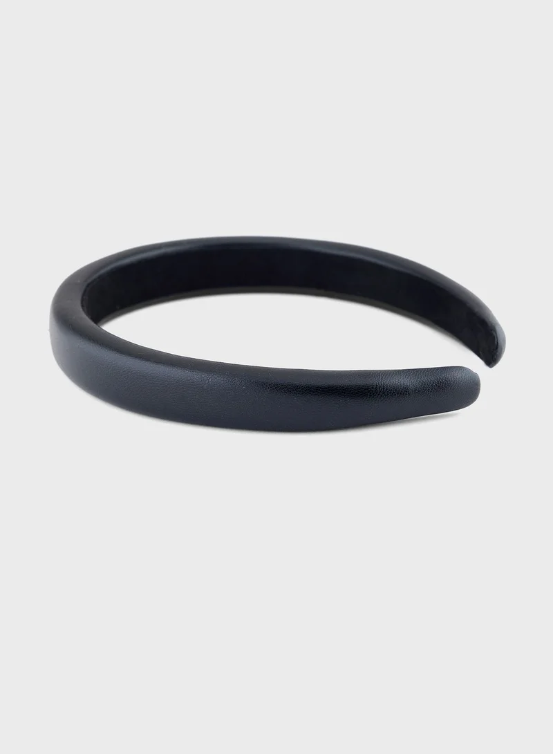 Ginger Skinny Faux Leather Padded Headband