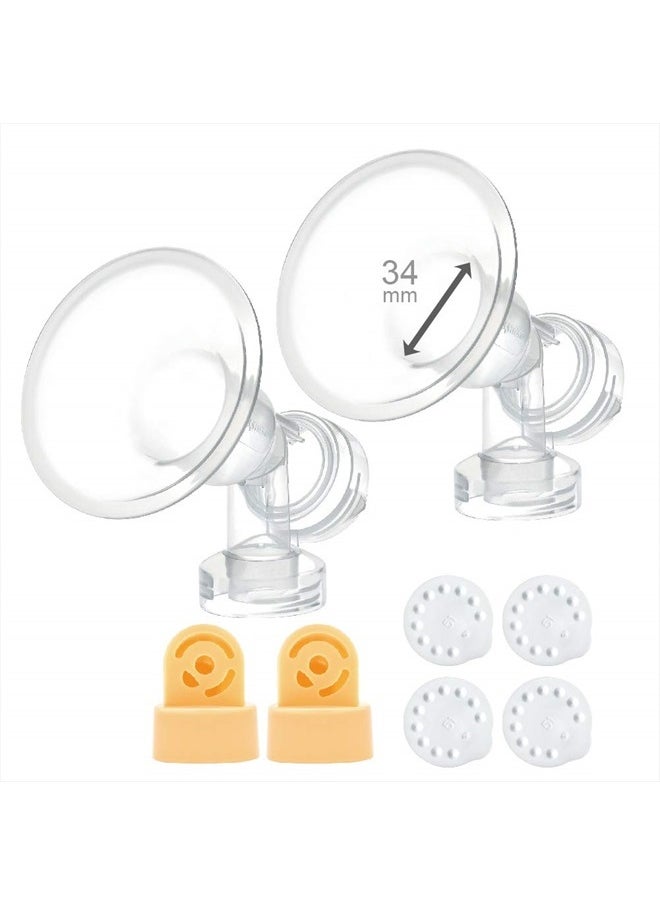 34 mm 2xOne-Piece Extra Large Breastshields w/Valves and Membranes Compatible wtih Medela Breast Pumps; Smaller Than Medela PersonalFit 36 Breastshield; Made by Maymom - pzsku/Z2A6DA155462F9BB383A8Z/45/_/1716997393/5b1f526f-77f2-4249-ad4b-83bed7d223e9