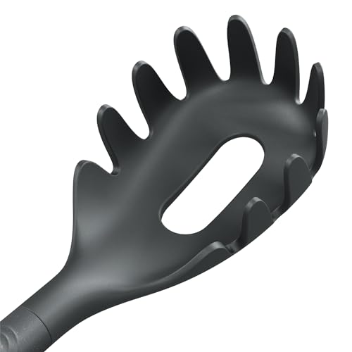 Zyliss E980231 Spaghetti Spoon, Sustainable Wheatstraw/Nylon, Scoop and Drain Spaghetti and Pasta, Non Stick, Heat Resistant Silicone Head, Beluga Grey, 12.2" X 2.5", Dishwasher Safe - Image 4