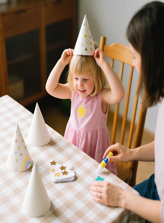 WEOXPR 20 Pieces White Paper Party Hats for Kids Birthday, Decorative Bulk Cone Crafts for Adults Art DIY, Halloween Supplies - Image 5