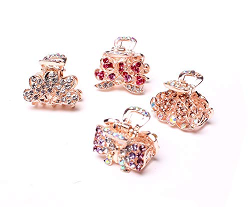 Fodattm 6 PCS Women Lady Alloy Rhinestone No-Slip Mini Hair Claw Small Bang Jaw Clip Hair Clamp Hair Grip Hair Pin (A#) - Image 3