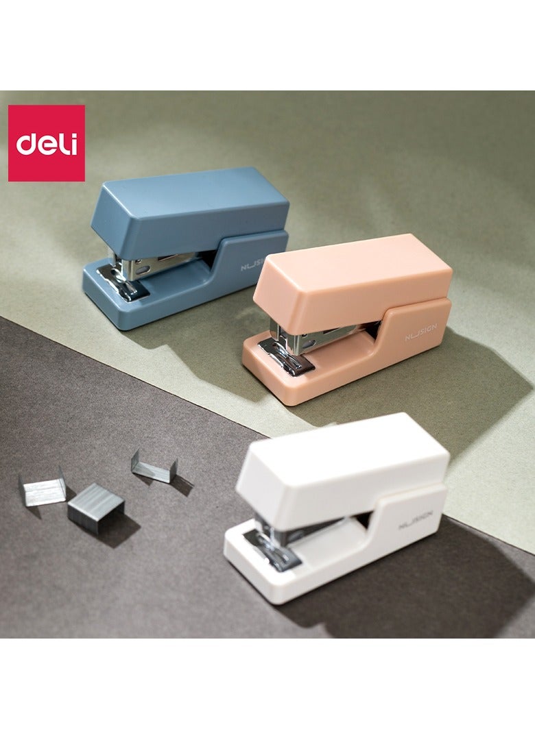 Deli دلي نوسيجن ENS083 دبابيس محمولة مع 830 دبوس، سعة 12 ورقة، قاعدة مضادة للانزلاق وآلية زنبركية - أبيض - Image 2