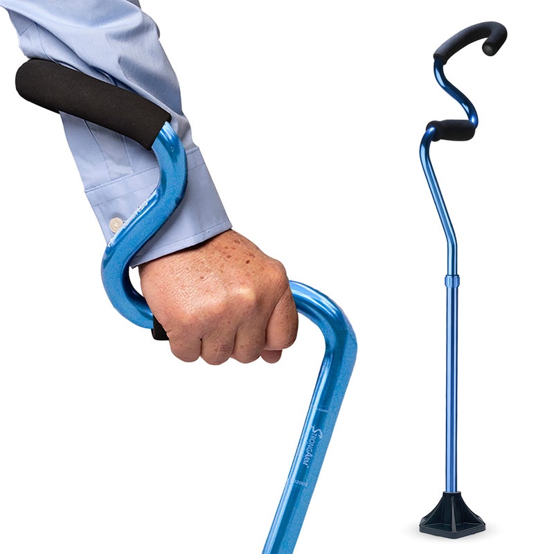 Strongarm StrongArm Comfort Cane Self Standing Lightweight Adjustable Walking Cane Stabilizes Wrist Provides Extra Support Stability Ergonomic Forearm Grip Canes for Men Women