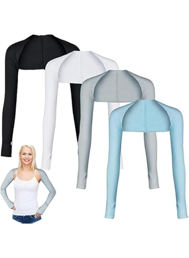FYLX 4 Pairs Cooling Shawl Arm Sleeves Sun Protection Uni with Finger Hole AntiUV for Golfing Driving Riding Fishing - Image 1