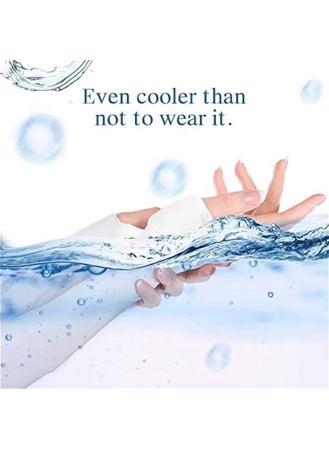 FYLX 4 Pairs Cooling Shawl Arm Sleeves Sun Protection Uni with Finger Hole AntiUV for Golfing Driving Riding Fishing - Image 4
