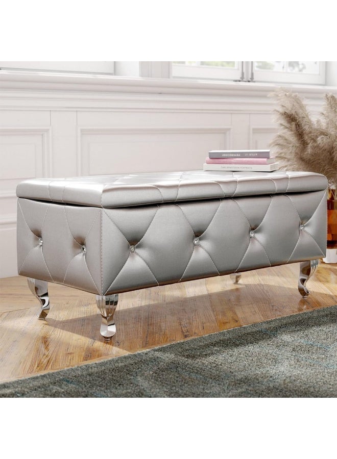 Victoria Faux Leather Flip Top Storage Bench 45 X 50 X 100 Cm Multicolor - Image 1