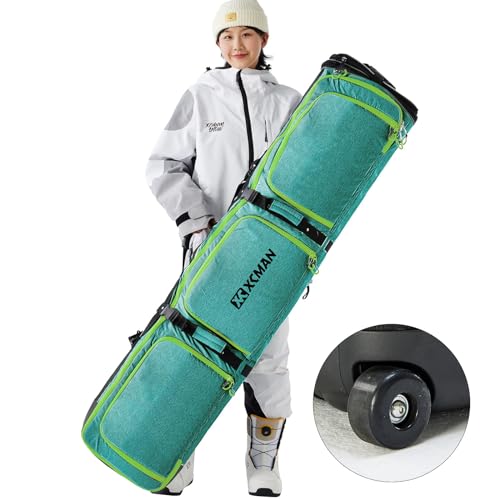 XCMAN Padded Snowboard Bag with Wheels,Adjustable Length 63-75In,Padded Bag for Air Traveling,Loading Capacity 100L - Image 1