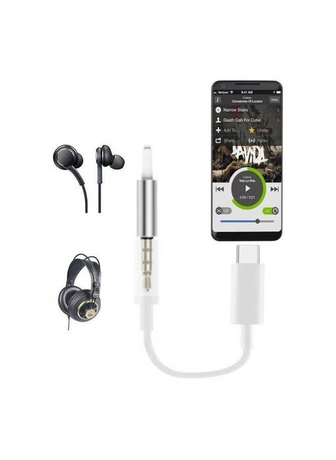 Sunspire USB Type C Headphone Jack Adapter For Htc/Moto White/Silver  - Image 3