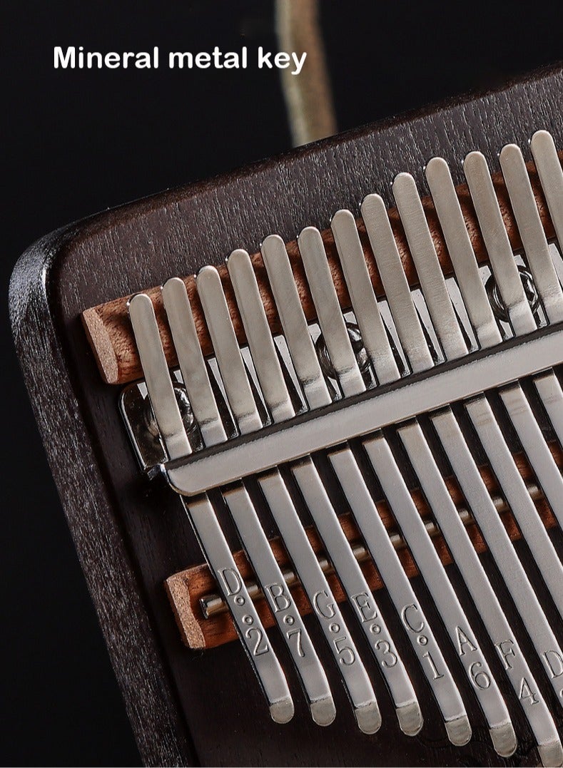 Generic Kalimba Finger Piano, Wood Kalimba Instrument With Metal Keys, Portable Thumb Piano Keyboard Musical Instrument, Handheld Mini Keyboard Piano For Beginners, (1pc, 17 Keys Blue)  - Image 4