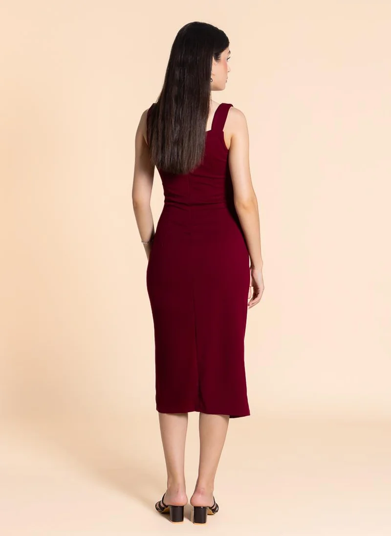 SHAPES Square Neck Midi Dress