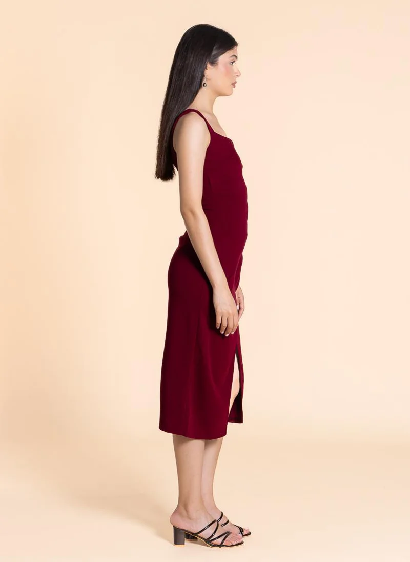 SHAPES Square Neck Midi Dress