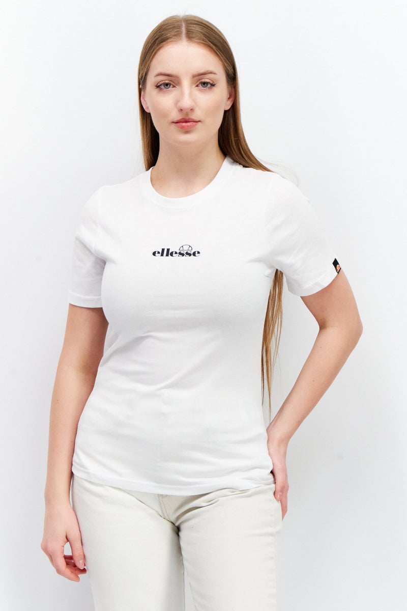 Ellesse قمصان تدريب قصيرة الأكمام للنساء، بيضاء - Image 1