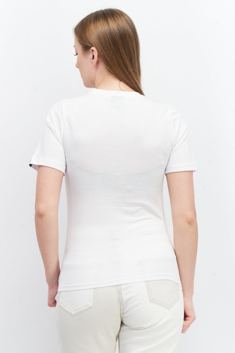 Ellesse قمصان تدريب قصيرة الأكمام للنساء، بيضاء - Image 2