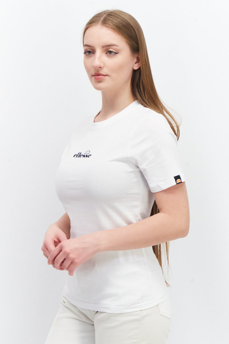 Ellesse قمصان تدريب قصيرة الأكمام للنساء، بيضاء - Image 3