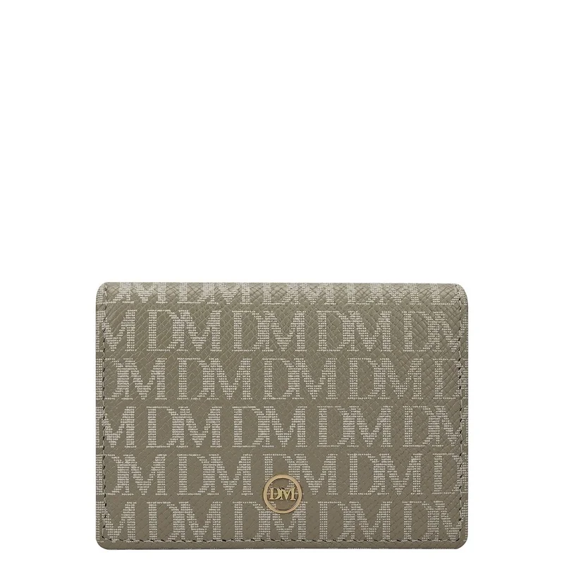 Da Milano Da Milano Genuine Leather Card Case Wallet - Stone Grey (CA-0020)