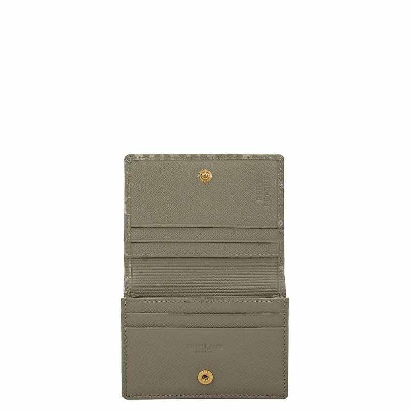 Da Milano Da Milano Genuine Leather Card Case Wallet - Stone Grey (CA-0020)