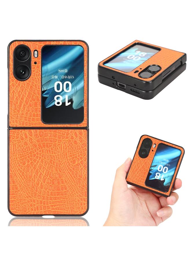 اس-توب جراب قابل للطي بتصميم جلد التمساح لهاتف OPPO Find N2 - Image 1