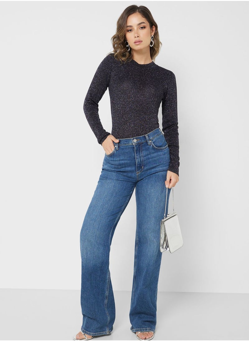 Jacqueline de Yong - Shimmer Knitted Sweater - Image 1