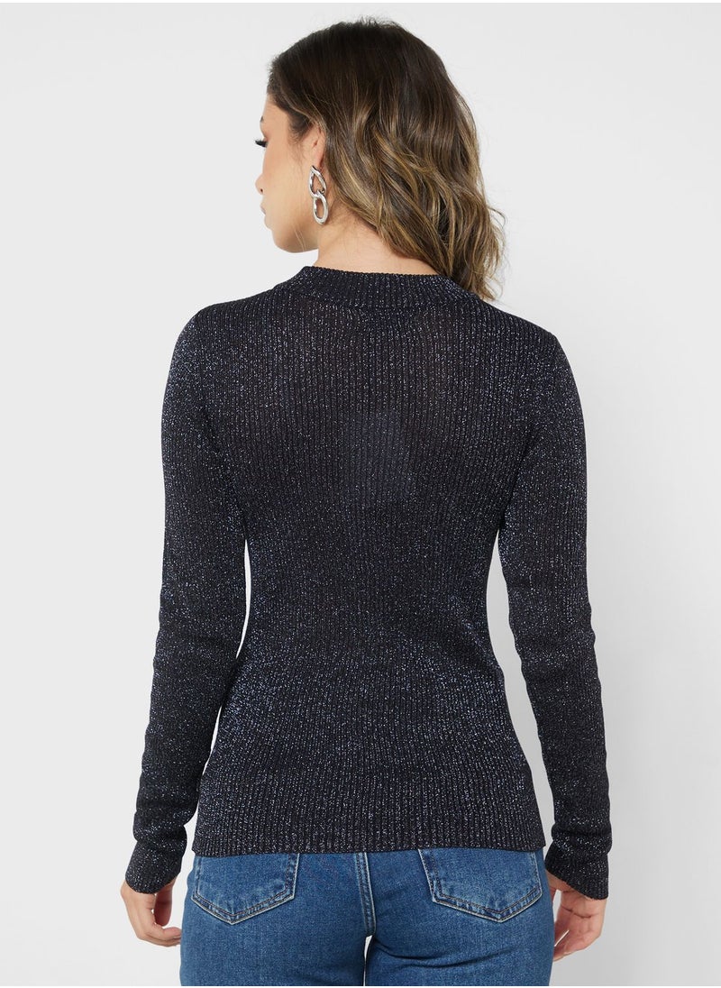 Jacqueline de Yong - Shimmer Knitted Sweater - Image 1