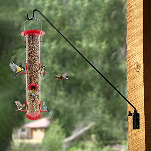MIXXIDEA Heavy Duty Extended Reach Wall Mounted Deck Hook Wall Pole, Wall Bracket Direction and Length Adjustable Plant Bracket for Bird Feeders, Planters, Suet Baskets, Lanterns, Wind Chimes and More,Black - Image 5