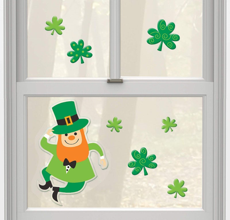 amscan Vibrant Leprechaun Small Gel Clings - (1 Pc.) - Eye-Catching Design | Perfect for Festive Celebration